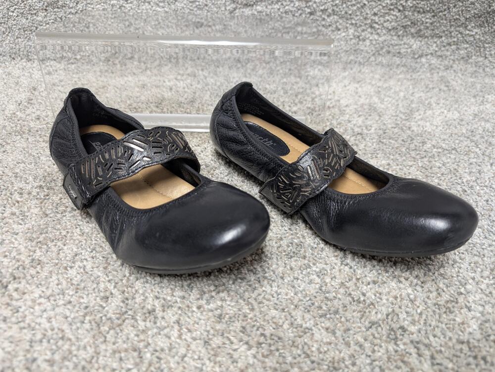 Earth Pilot Shoes Womens Size 7B Black Leather Mary Jane Walking Flats Comfort